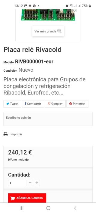 Placa eléctrica Rivacold.