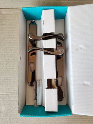 Juego de manillas puerta - Latón níquel negro