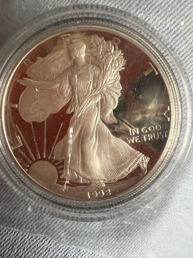 Un dólar PROOF plata 1 Oz 1992 dollar liberty S