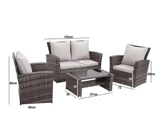 Set para exterior en ratan  marron