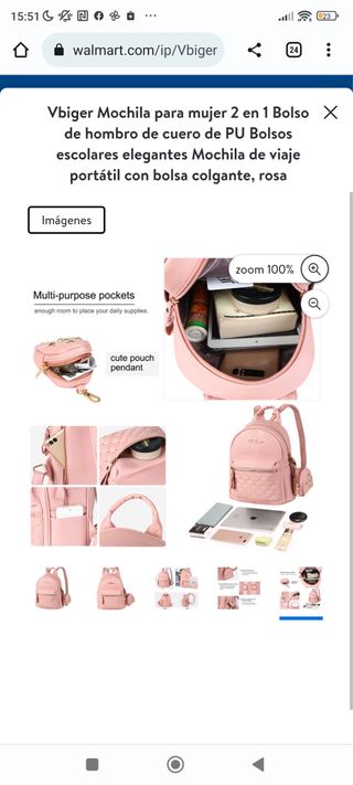 Mochila rosa nuevo 2 en 1