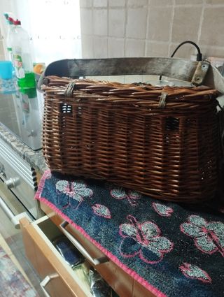 cesto mimbre vintage truchero