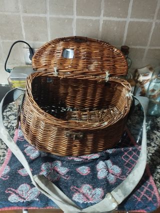 cesto mimbre vintage truchero