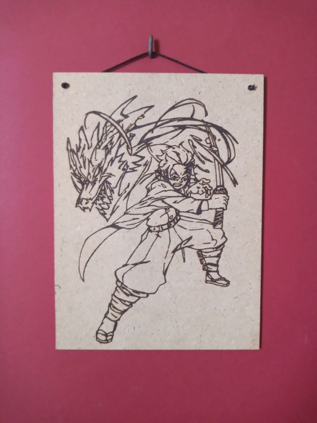 Naruto,Demon Slayer,Nezuko.Grabados con láser 