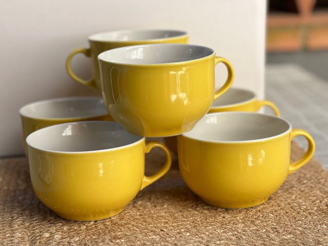 TAZÓN 6 unidades porcelana amarilla