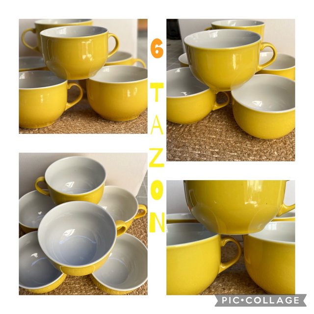 TAZÓN 6 unidades porcelana amarilla