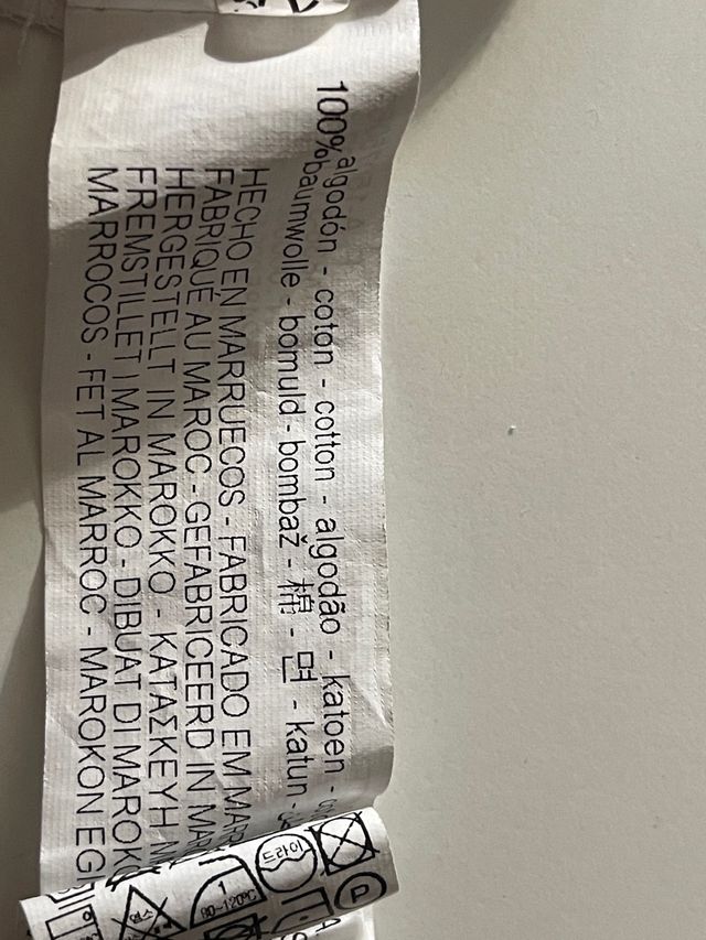 Vestido corto, blanco, 100% algodón