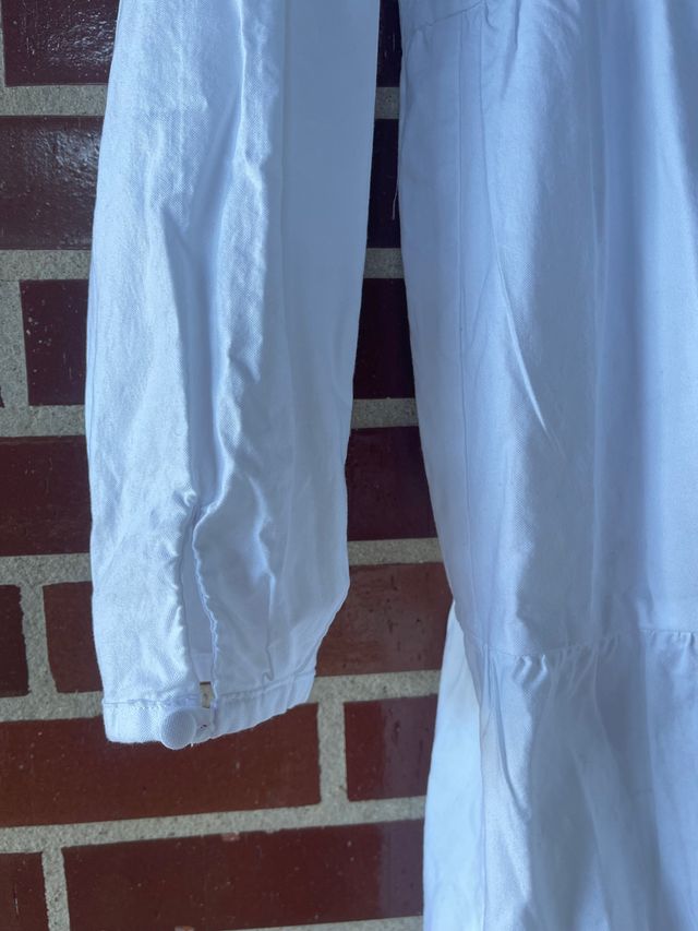 Vestido corto, blanco, 100% algodón