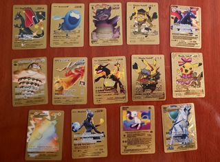 Cartas Pokemon originales y doradas