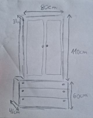 Mueble Vitrina + Cajonera