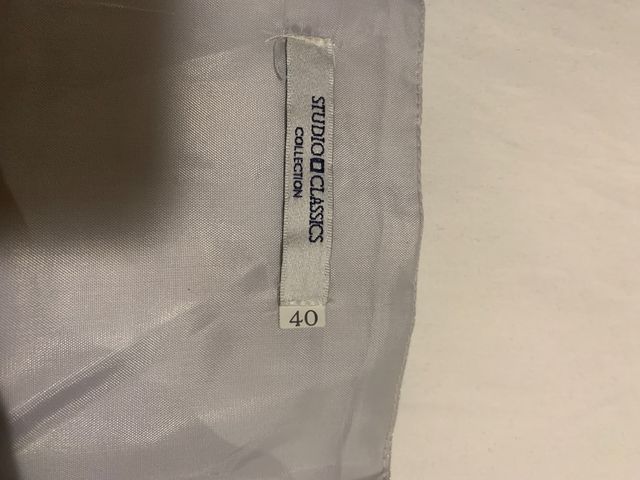 Vestido fiesta plateado corto 40