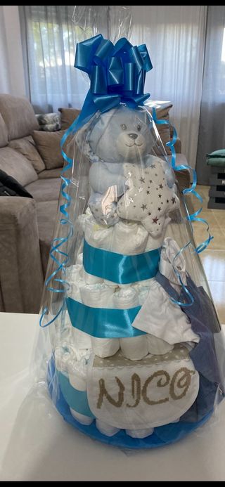 Tarta de pañales regalo bebe