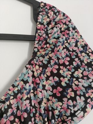Vestido fruncido flores Pull&Bear