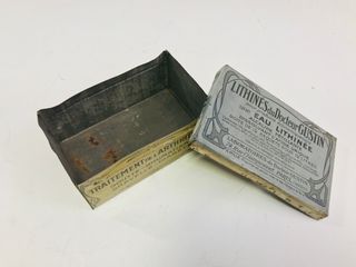 ANTIGUA LATA ART NOUVEAU DE MEDICAMENTO