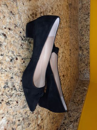 Zapatos Tacón Lazo Negros