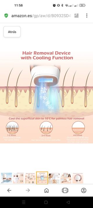 depiladora luz sin uso