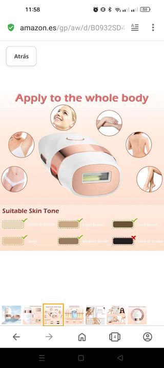 depiladora luz sin uso