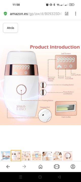 depiladora luz sin uso