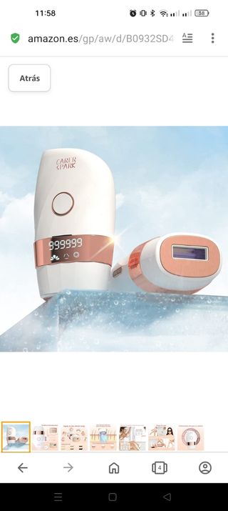 depiladora luz sin uso