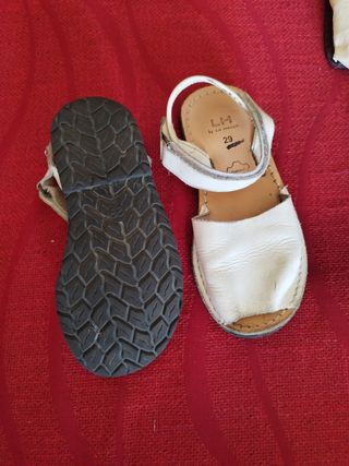 Sandalia menorquina blanca niño talla 29
