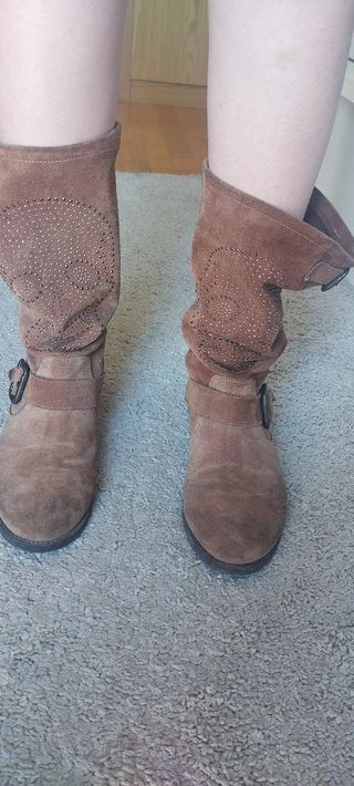 Botines piel serraje