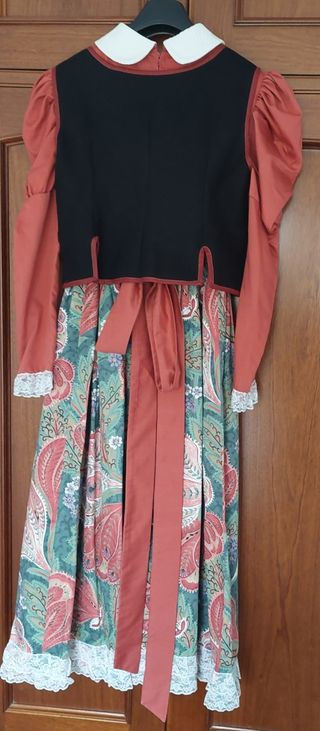 traje medieval disfraz tonos verdes