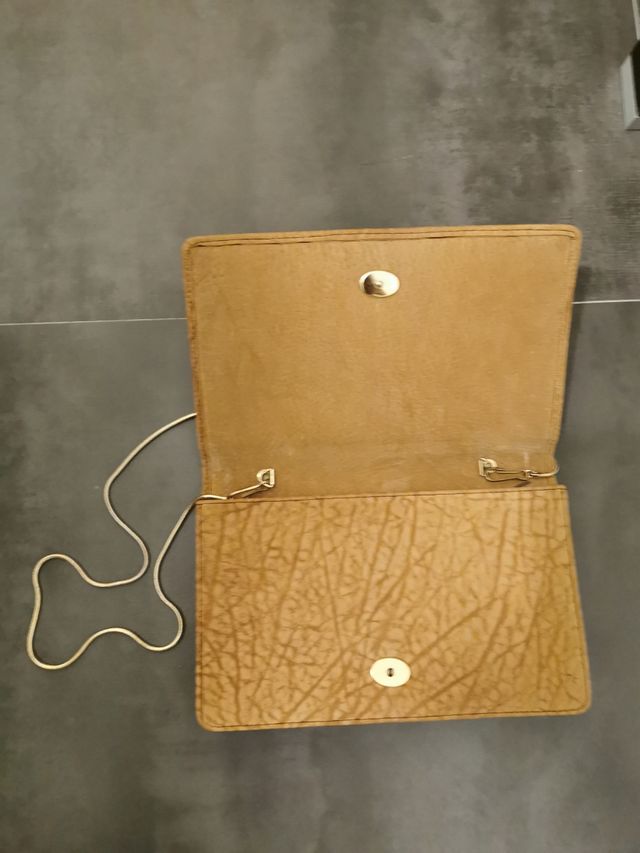 Bolso vintage de piel de camello para boda