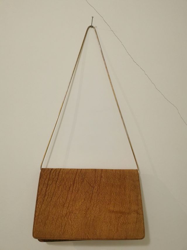 Bolso vintage de piel de camello para boda