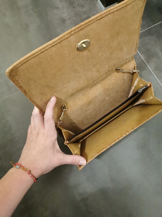 Bolso vintage de piel de camello para boda