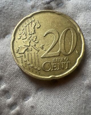 Moneda MAC 20 Centimos Italia 2002