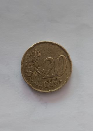 Moneda MAC 20 Centimos Italia 2002