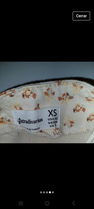 falda flores crema stradivarious