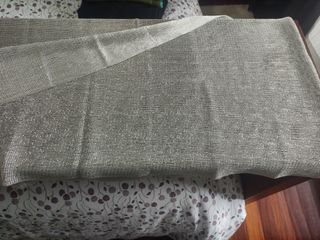 Foulard plateado con flecos mujer