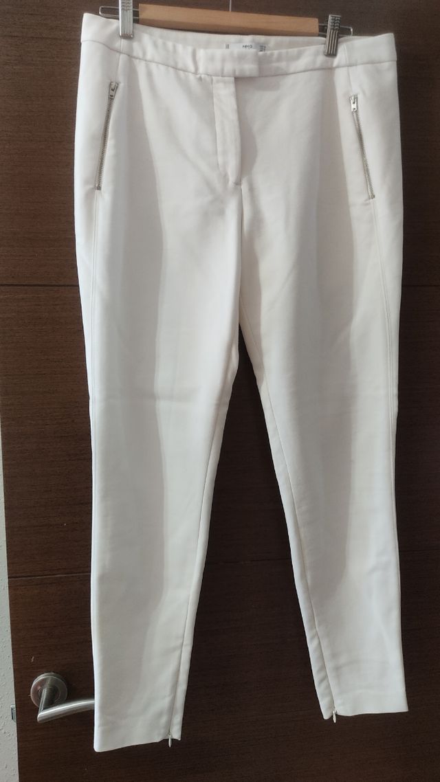 pantalón blanco mango
