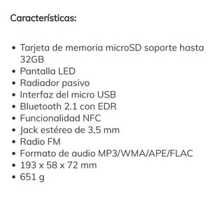 Altavoz bluetooth V8. Radio, aux, micro SD