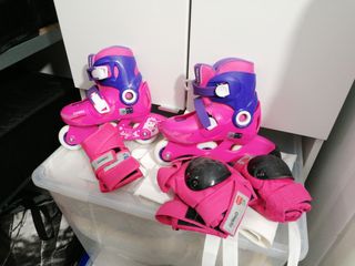 patines niña aprnedizaje y protecciones.