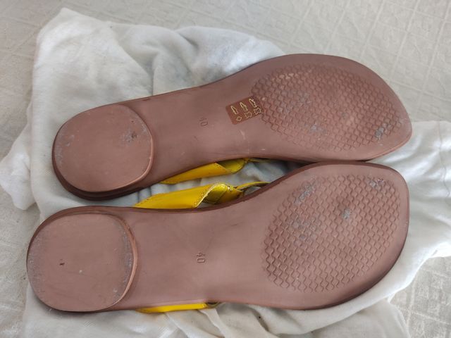 sandalias piel nuevas amarillas