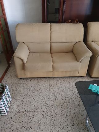 sillon de dos plazas beige