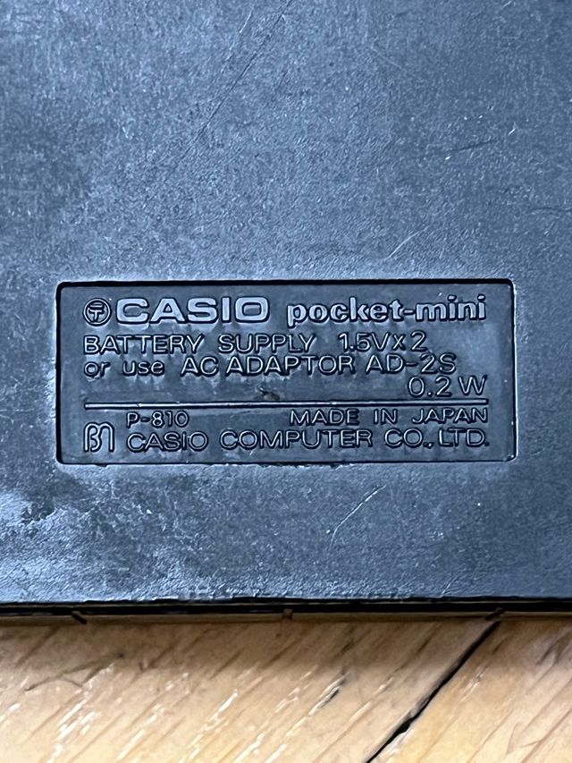 ANTIGUA CALCULADORA CASIO  POCKET- MINI  P 810