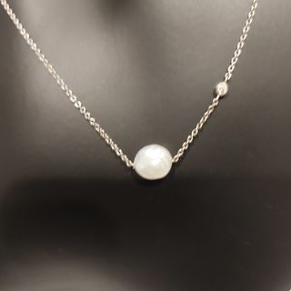 Gargantilla de plata con perla y circonita