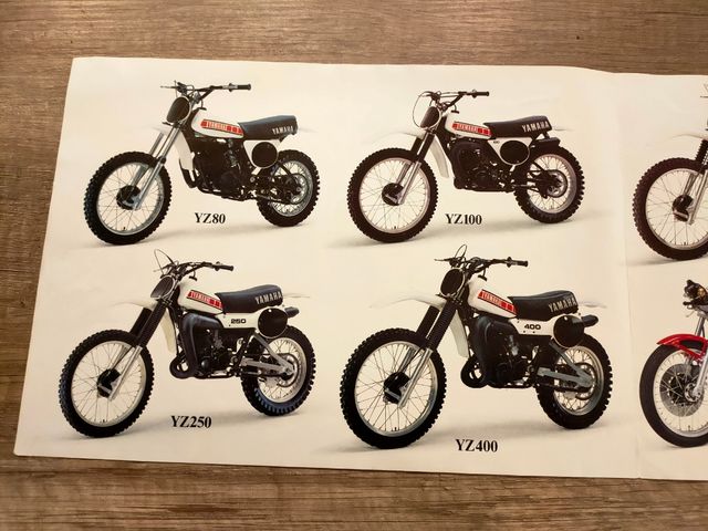 folleto Yamaha yz80/100/125/250/400 tz250/350/750