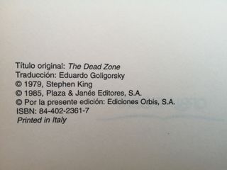 La zona muerta, Stephen King