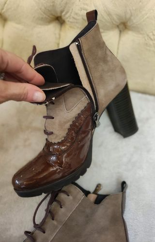 Botín PIEL DANSI tonos marrones, camel