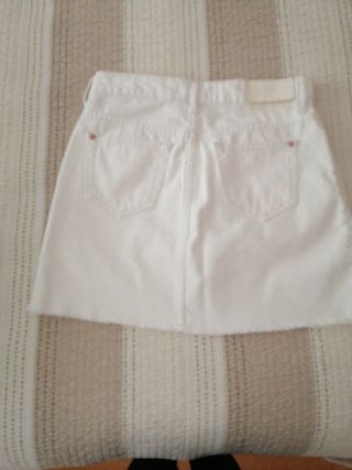 Falda vaquera blanca Mango