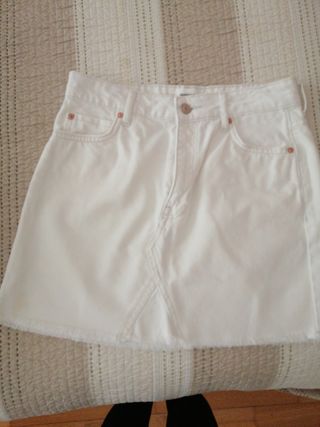Falda vaquera blanca Mango