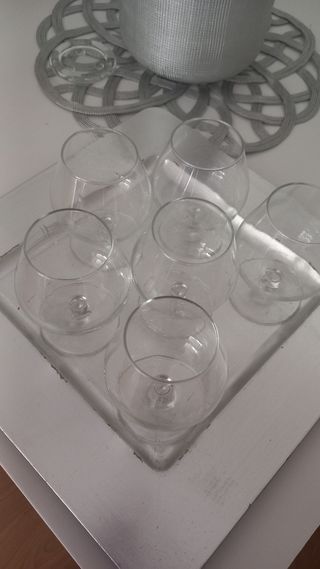 6 copas licor vintage