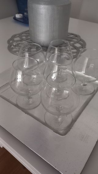 6 copas licor vintage