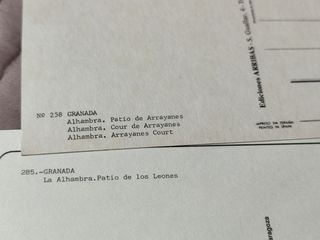 GRANADA. lote 2 postales antiguas, nuevas.