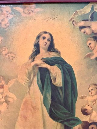 ANTIGUA OLEOGRAFIA ENCERADA.