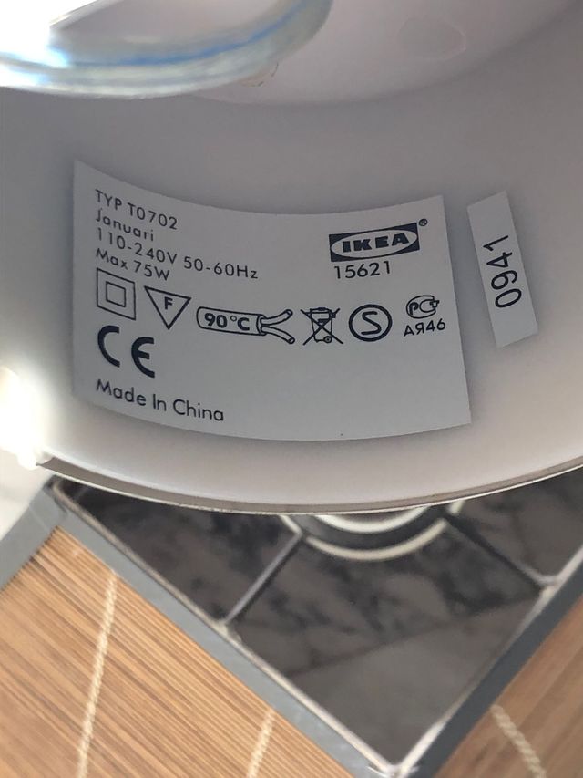 Aparato de luz con suspensión de cable IKEA